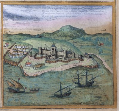 Elmina z Miast Świata, ok.1572 autorstwa Georg Braun und Franz Hogenberg