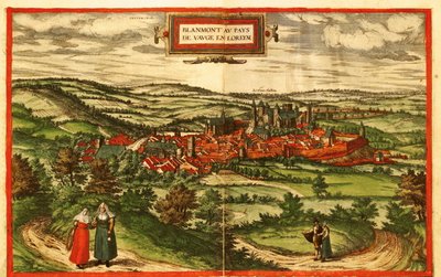 Blamont, miejscowość wiejska we Francji autorstwa Georg and Hogenberg Franz (1535 90) Braun