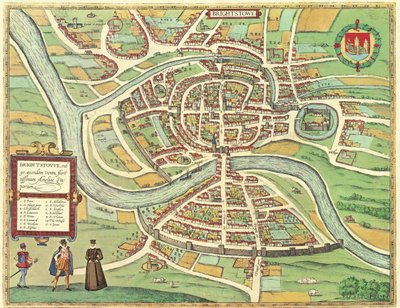 Bristol, Anglia autorstwa Georg and Hogenberg Franz (1535-90) Braun