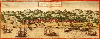 Calicut autorstwa Georg and Hogenberg Franz (1535 90) Braun