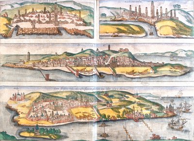 Casablanca, Azemmour, Diu, Goa, Maroko, Indie autorstwa Georg and Hogenberg Franz (1535 90) Braun