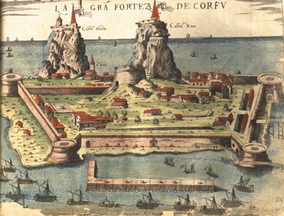 Korfu, Grecja autorstwa Georg and Hogenberg Franz (1535 90) Braun