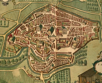 Fabriano z Miast świata Georga Braun autorstwa Georg Braun and Hogenberg Franz