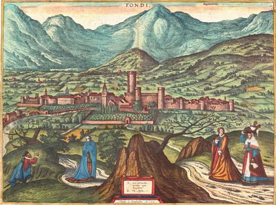 Fondi, Włochy autorstwa Georg and Hogenberg Franz (1535 90) Braun