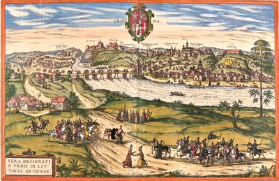 Grodno, Białoruś autorstwa Georg and Hogenberg Franz (1535 90) Braun