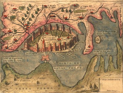 Insel, Chalkis, Dalmatien von Georg and Hogenberg Franz (1535-90) Braun