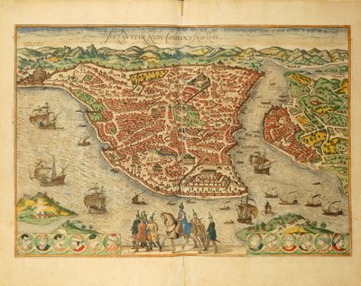 Stambuł z Miast Świata autorstwa Georga Braun autorstwa Georg Braun and Hogenberg Franz
