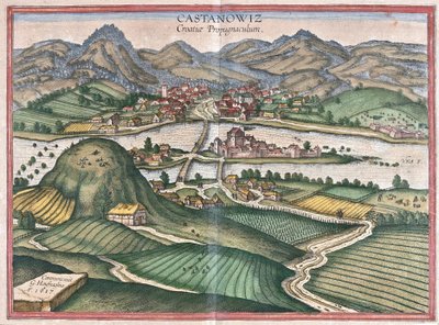 Kostajnica, Chorwacja (grawerowanie autorstwa Georg Braun and Hogenberg Franz