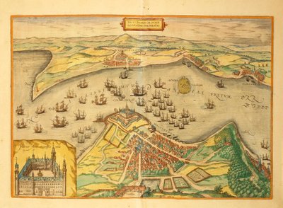 Kronborg z Miast świata Georga Braun autorstwa Georg Braun and Hogenberg Franz