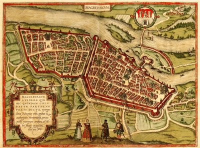 Magdeburg, Niemcy autorstwa Georg and Hogenberg Franz (1535 90) Braun