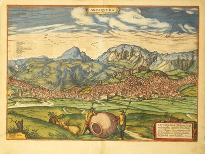 Mapa Antequery z miast świata autorstwa Georga Braun autorstwa Georg Braun and Hogenberg Franz