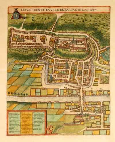 Mapa Bar-Le-Duc z miast świata autorstwa Georga Braun autorstwa Georg Braun and Hogenberg Franz