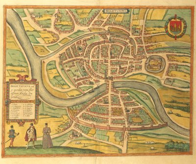 Mapa Bristolu z miast świata autorstwa Georga Braun autorstwa Georg Braun and Hogenberg Franz