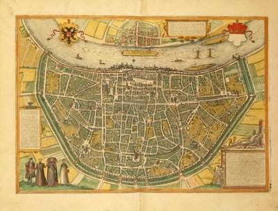 Mapa Kolonii z II wojny światowej autorstwa Georga Braun autorstwa Georg Braun and Hogenberg Franz
