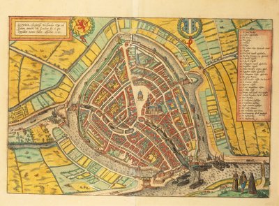 Mapa Goudy z miast świata autorstwa Georga Braun autorstwa Georg Braun and Hogenberg Franz