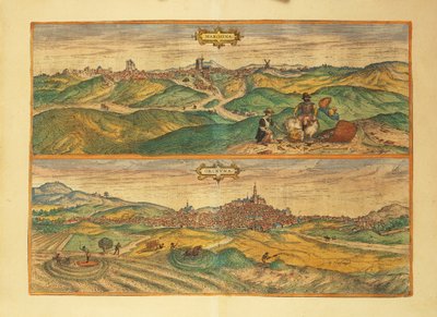 Mapa Marcheny i Osuny z Miast Świata autorstwa Georga Braun autorstwa Georg Braun and Hogenberg Franz