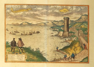 Mapa Mola di Bari, region Apulia z Miast Świata autorstwa Georga Braun autorstwa Georg Braun and Hogenberg Franz