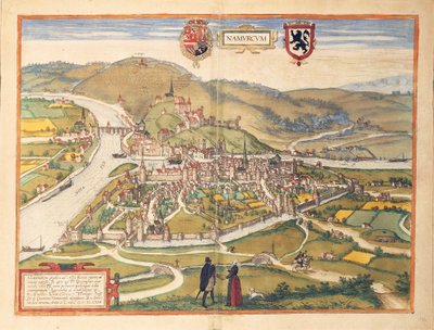Mapa Namur z II wojny światowej autorstwa Georga Braun autorstwa Georg Braun and Hogenberg Franz