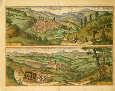 Mapa Nocera i Castelnuovo z miast świata autorstwa Georga Braun autorstwa Georg Braun and Hogenberg Franz