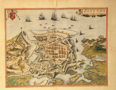 Mapa Show z mapy świata autorstwa Georga Braun autorstwa Georg Braun and Hogenberg Franz
