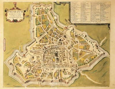 Mapa Padwy z miast świata autorstwa Georga Braun autorstwa Georg Braun and Hogenberg Franz