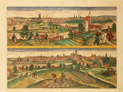 Mapa wycieczek i złości z miast świata autorstwa Georga Braun autorstwa Georg Braun and Hogenberg Franz