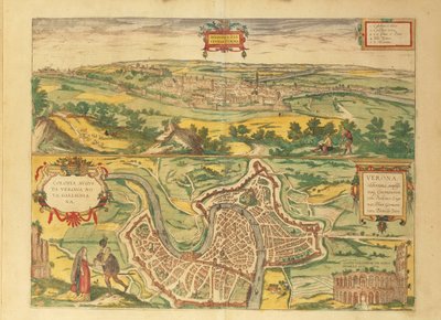 Mapa Werony z Miast Świata autorstwa Georga Braun autorstwa Georg Braun and Hogenberg Franz