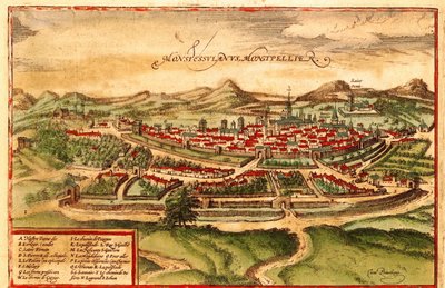 Montpellier, Francja autorstwa Georg and Hogenberg Franz (1535 90) Braun