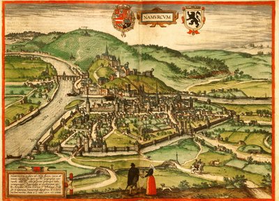 Namur, Belgia autorstwa Georg and Hogenberg Franz (1535 90) Braun