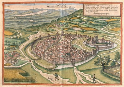 Novara, region Piemont, Włochy (grawerowanie autorstwa Georg Braun and Hogenberg Franz
