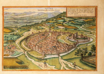 Novara z Miast Świata Georga Braun autorstwa Georg Braun and Hogenberg Franz