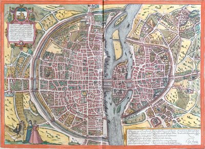 Paris, Frankreich von Georg and Hogenberg Franz (1535-90) Braun