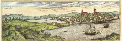 Sztokholm, Szwecja autorstwa Georg and Hogenberg Franz (1535 90) Braun