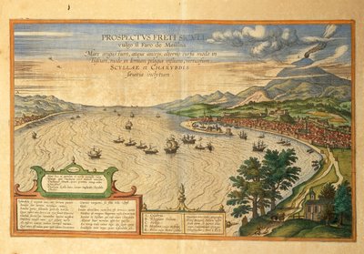 Cieśnina Mesyńska z Miast Świata – Georg Braun autorstwa Georg Braun and Hogenberg Franz