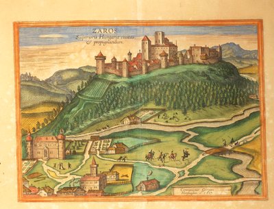 Zaros, Kreta z Miast Świata Georga Braun autorstwa Georg Braun and Hogenberg Franz