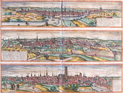 s-Hertogenbosch, Leuven, Machelen, Holandia, Belgia autorstwa Georg and Hogenberg Franz (1535 90) Braun