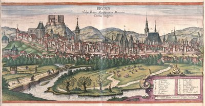 Brno, Czechy (grawerowanie autorstwa Georg Braun and Hogenberg Franz
