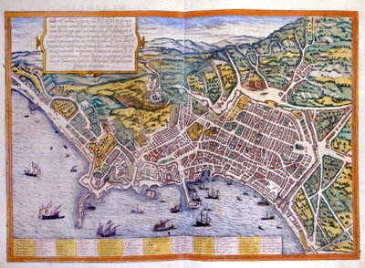 Neapol, atlas Brauna i Hogenberga autorstwa Georg Braun and Hogenberg Franz