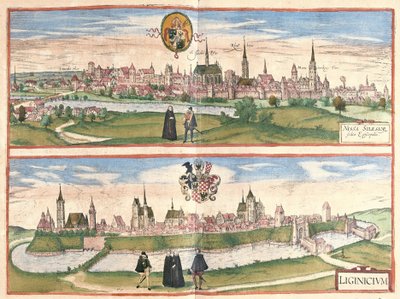 Nysa i Legnica (Legnica), Polska (rycina autorstwa Georg Braun and Hogenberg Franz