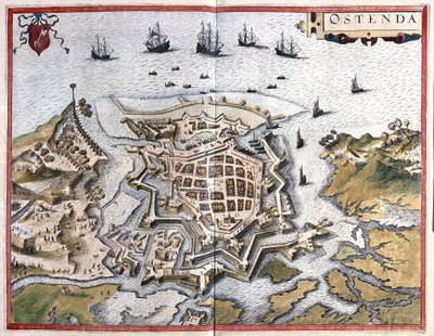 Ostenda, Belgia (Grawerowanie autorstwa Georg Braun and Hogenberg Franz