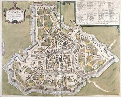 Padwa, region Veneto, Włochy (grawerowanie autorstwa Georg Braun and Hogenberg Franz