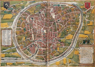 Plan miasta Brukseli autorstwa Georg Braun and Hogenberg Franz