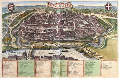 Wiedeń, Austria (grawerowanie autorstwa Georg Braun and Hogenberg Franz