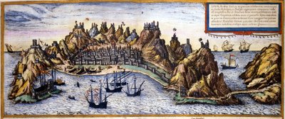 Widok miasta Aden w Jemenie z Atlasu „Civitates Orbis Terrarum” autorstwa Braun & Hogenberg autorstwa Georg Braun and Hogenberg Franz