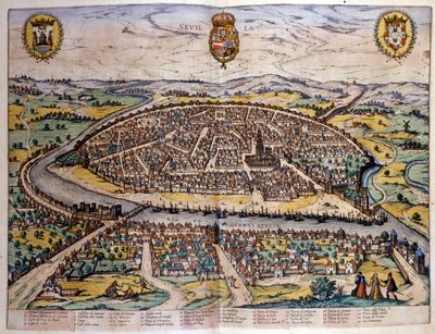 Widok Sewilli z atlasu Brauna i Hogenberga autorstwa Georg Braun and Hogenberg Franz