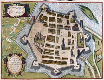 Zamość, Polska (grafika autorstwa Georg Braun and Hogenberg Franz