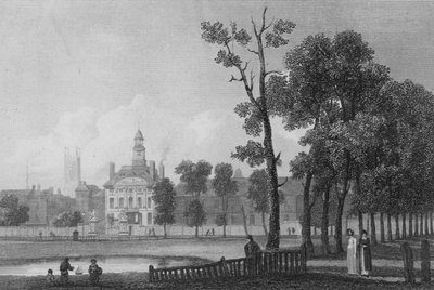 Szpital Bethlehem, jak się pojawił w czerwcu 1811, Londyn (rycina) autorstwa George (after) Arnald