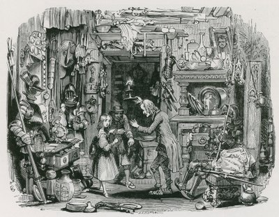 Nieznajomy przynosi Little Nell Home (grafika) autorstwa George (after) Cattermole