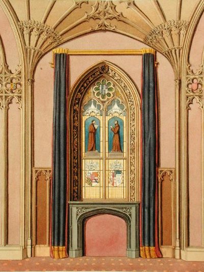 Okno w Galerii św. Michała, z „Ilustracji graficznych i literackich opactwa Fonthill” Johna Brittona, sztychowane przez H. Shawa autorstwa George (after) Cattermole