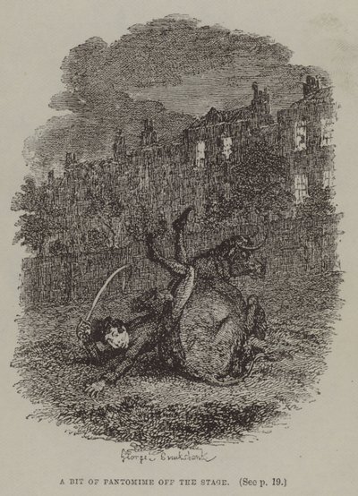 Trochę pantomimy poza sceną (grawerunek) autorstwa George (after) Cruikshank